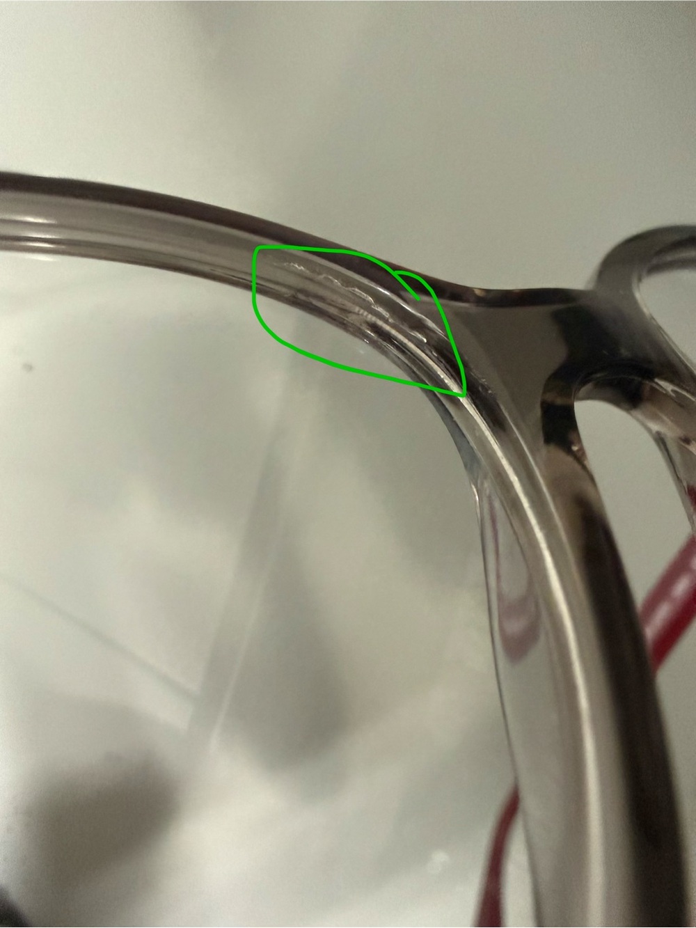 Ray-Ban rb4378V Translucent Gray Frame with Burgundy Temples Glasses - Picture 5 of 5